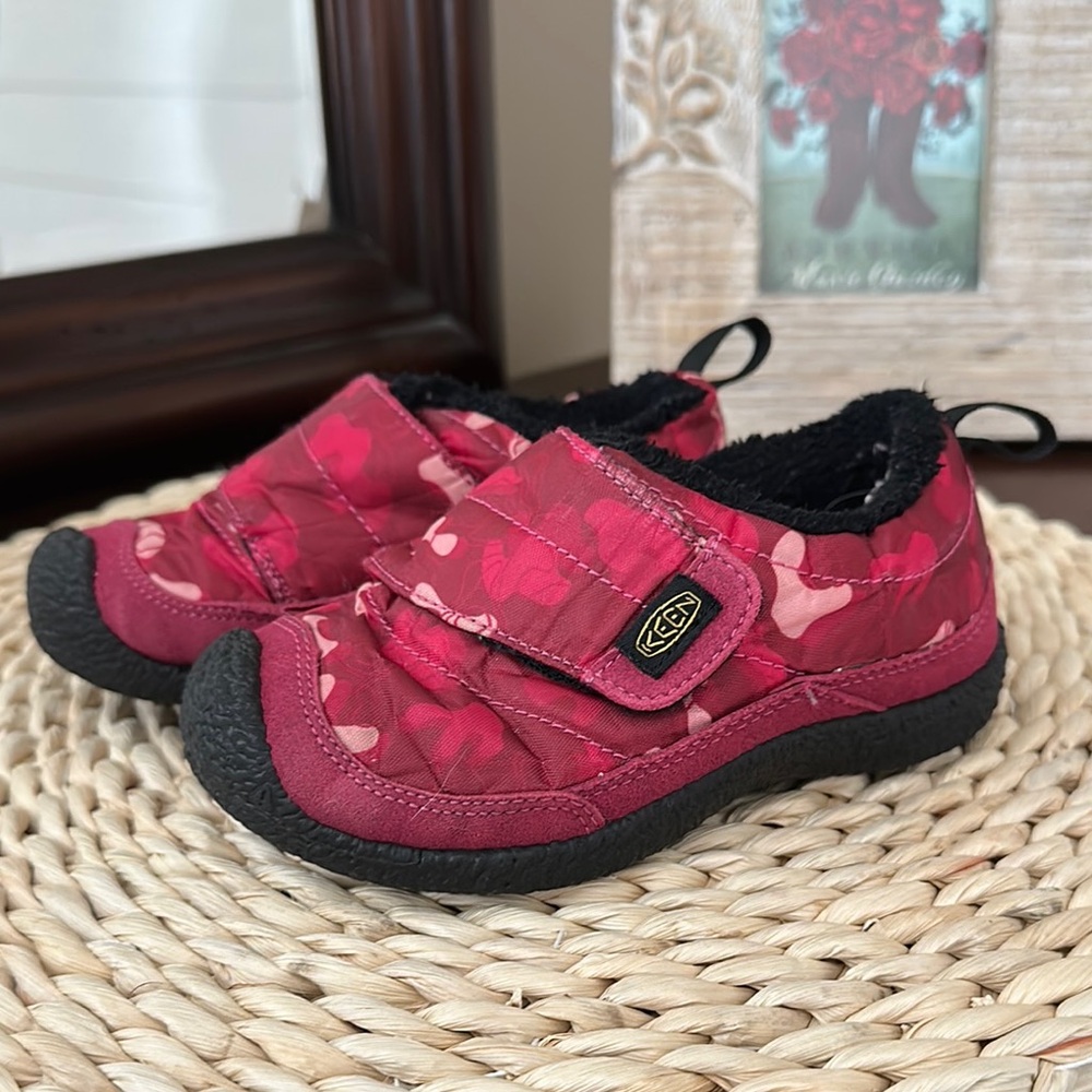 KEEN Kids Howser Jam Rhubarb Red Slip On Shoes